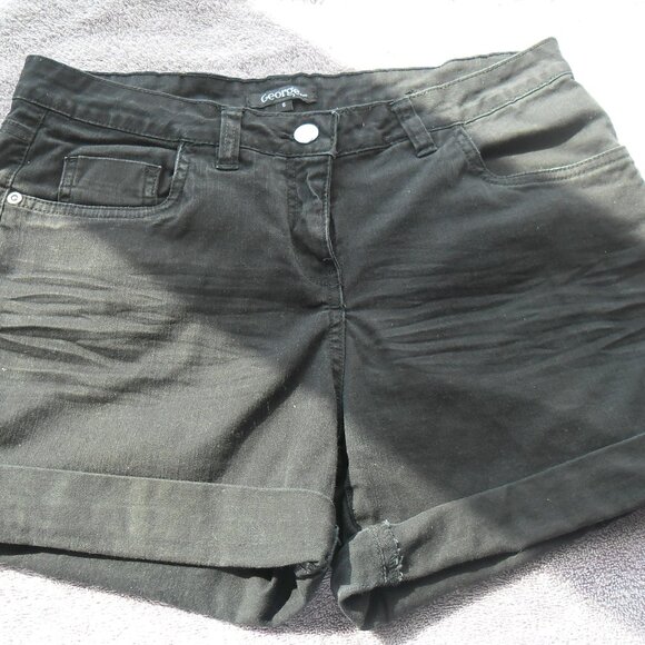 Black shorts by "George". 98% cotton.  Size 6. - Picture 1 of 3